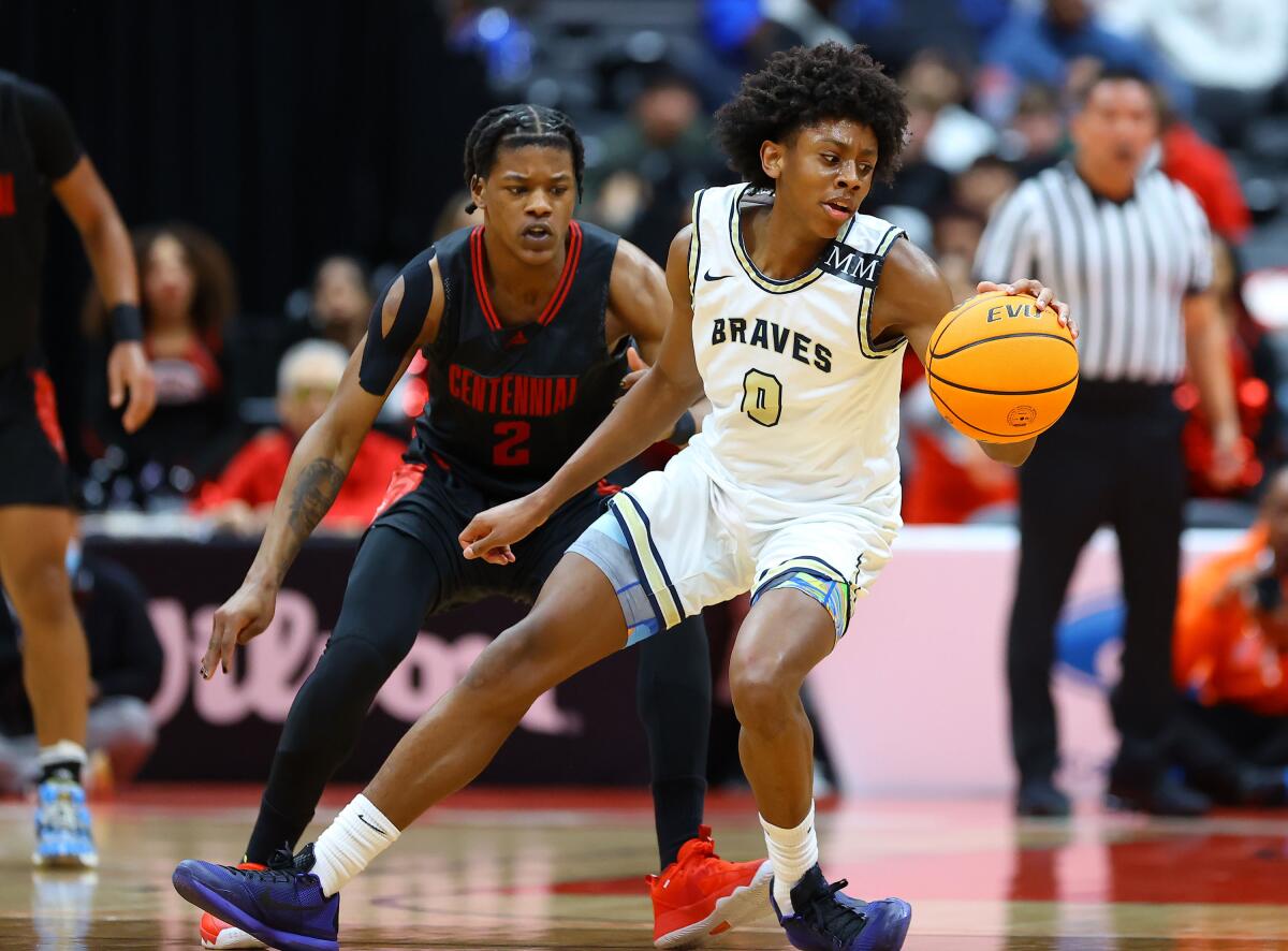 Brandon McCoy of St. John Bosco playing against Corona Centennial as a freshman last season.