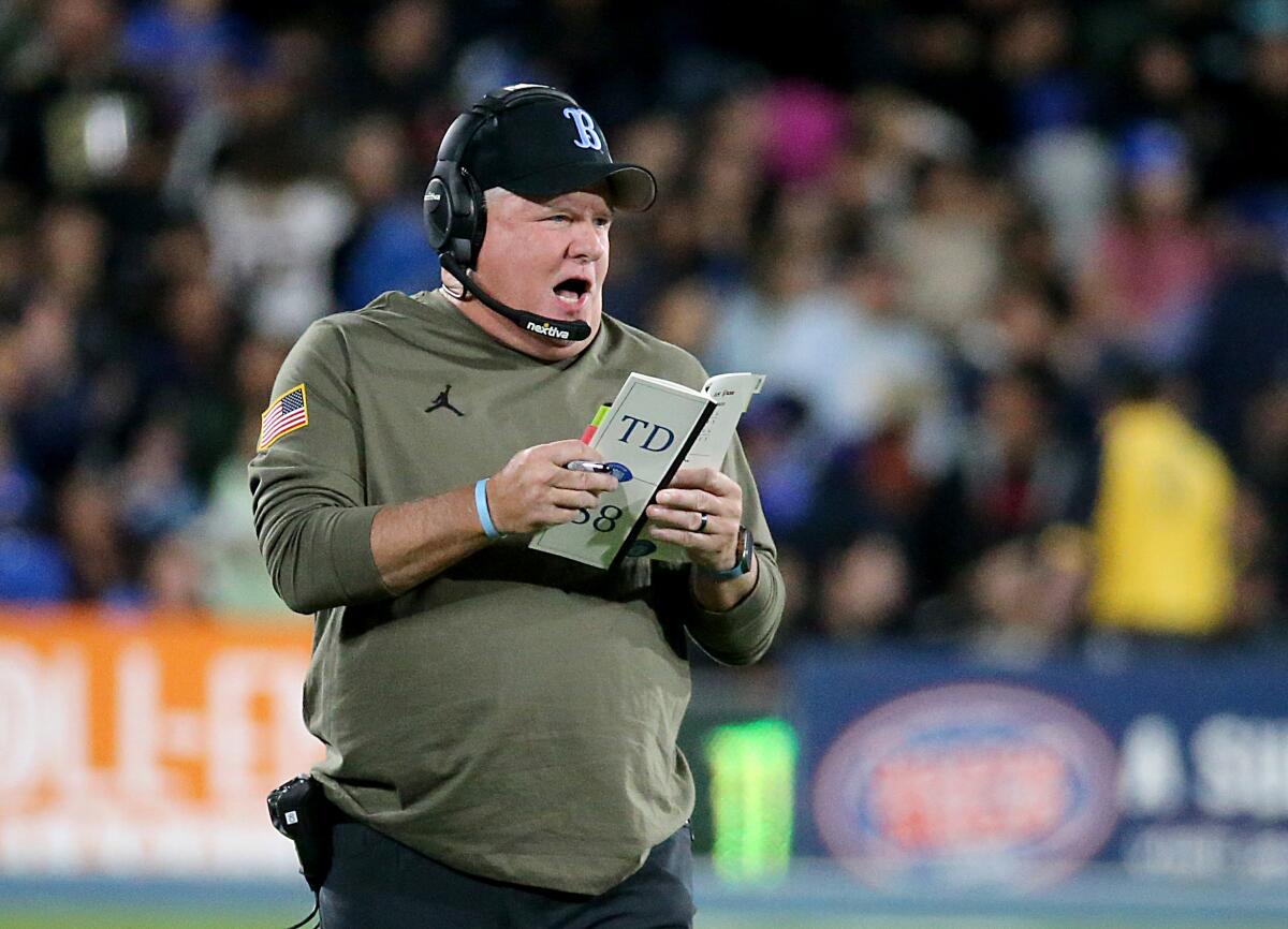 Pasadena, CA - UCLA head coach Chip Kelly on the sidelines during the game against ASU.