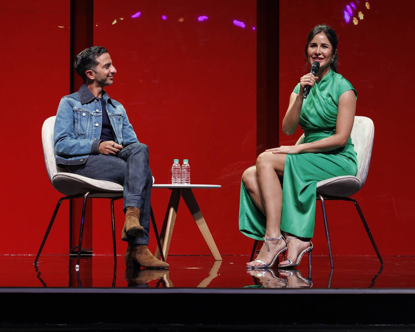 BoF's Imran Amed on stage with Katrina Kaif at the BEAUTY & YOU Awards.