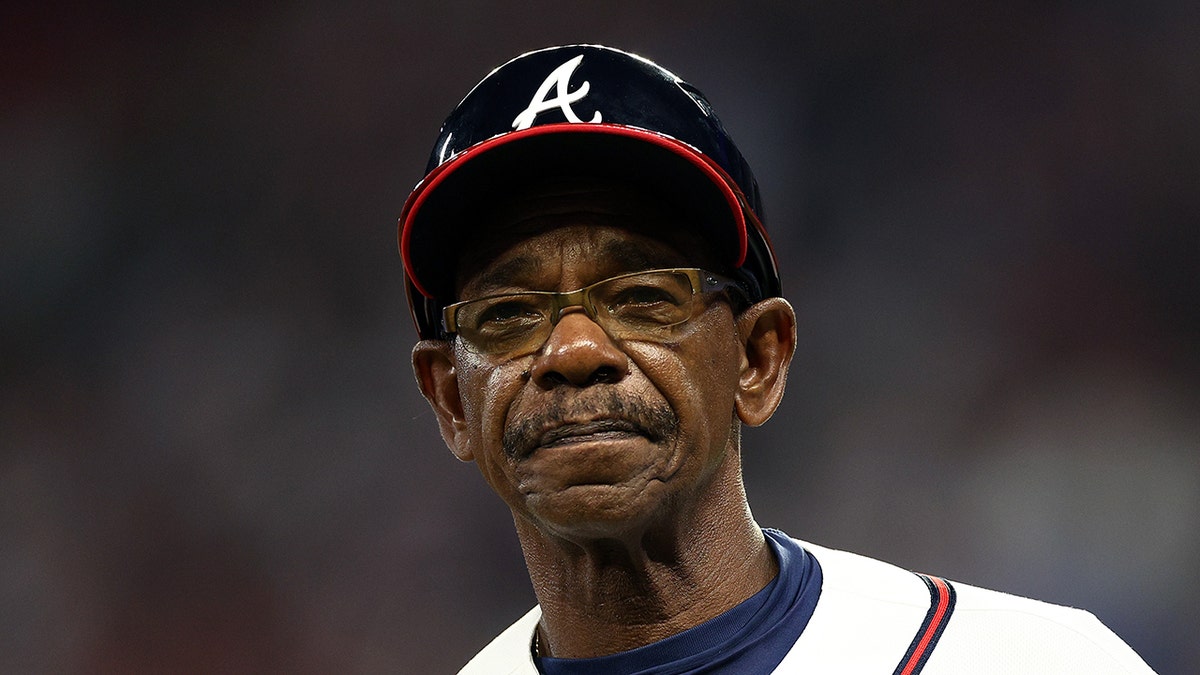 Ron Washington looks on field