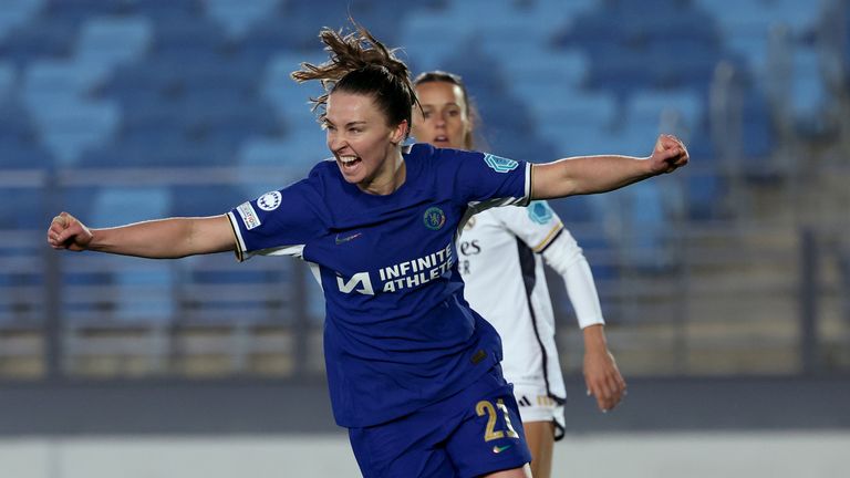 Niamh Charles celebrates her goal on the night